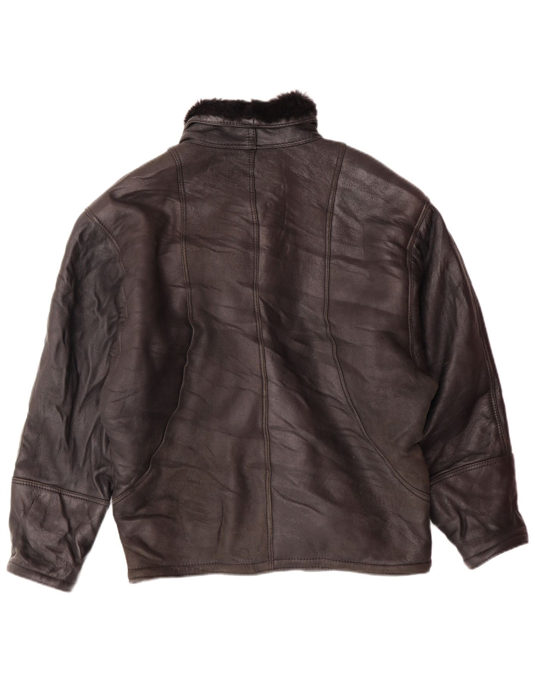 Giacca doppiopetto da donna VINTAGE EU 42 Large Black Shearling