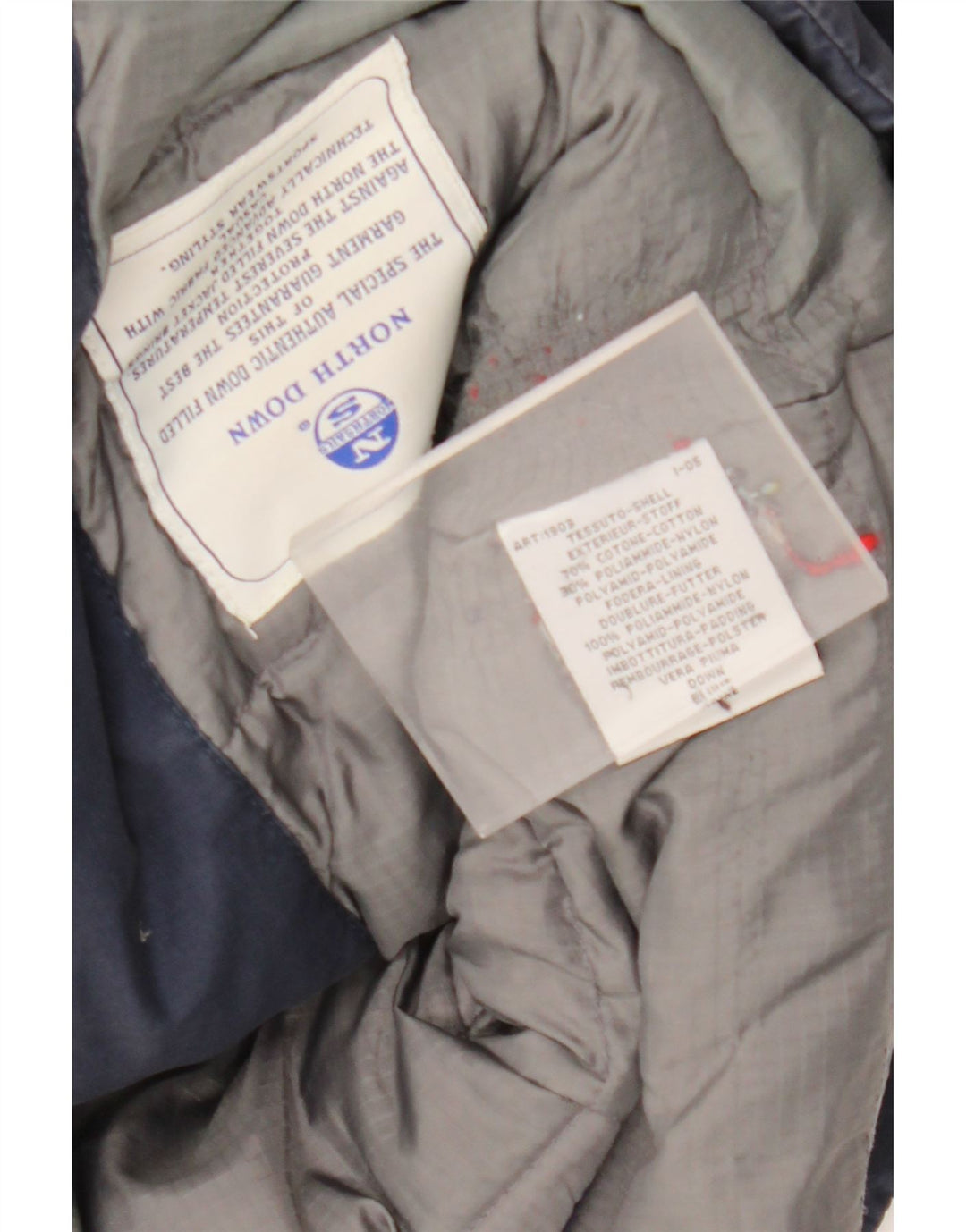 NORTH SAILS Mens Military Padded Jacket UK 40 Large Navy Blue Cotton
