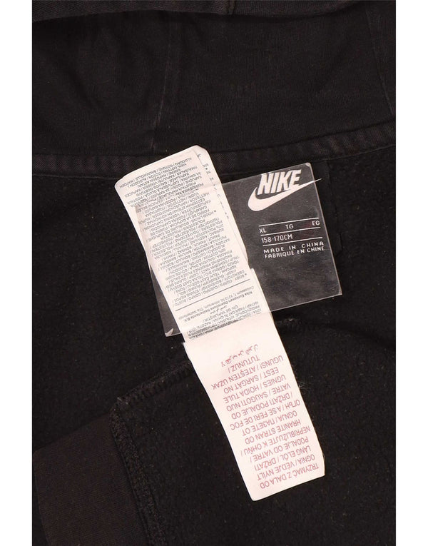 Nike Boys Zip Hoodie Sweater 13-14 Years XL Black Cotton