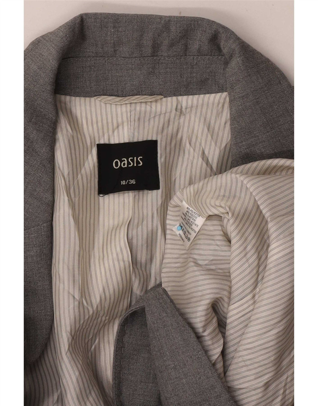 Giacca blazer da donna a 1 bottone Oasis UK 10 piccola poliestere grigio