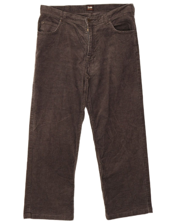 Pantaloni dritti in velluto a coste Lee Brooklyn da donna W33 L26 cotone grigio