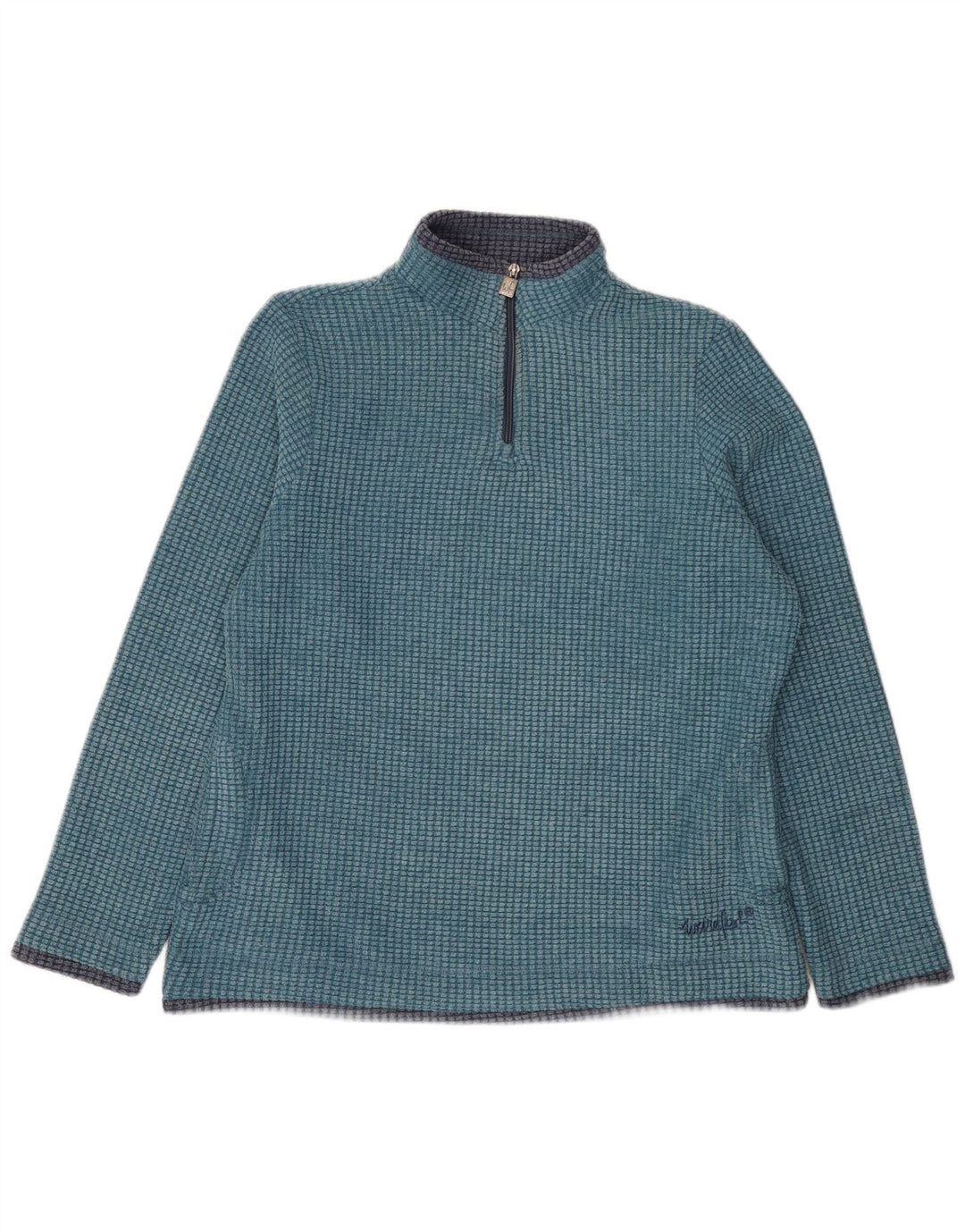 Maglione in pile da donna con collo con zip Weird Fish UK 16 grande poliestere blu