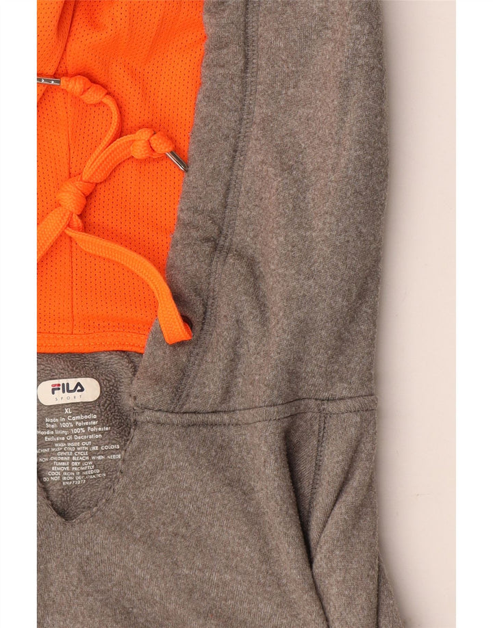 Felpa con cappuccio Fila da uomo XL in poliestere grigio