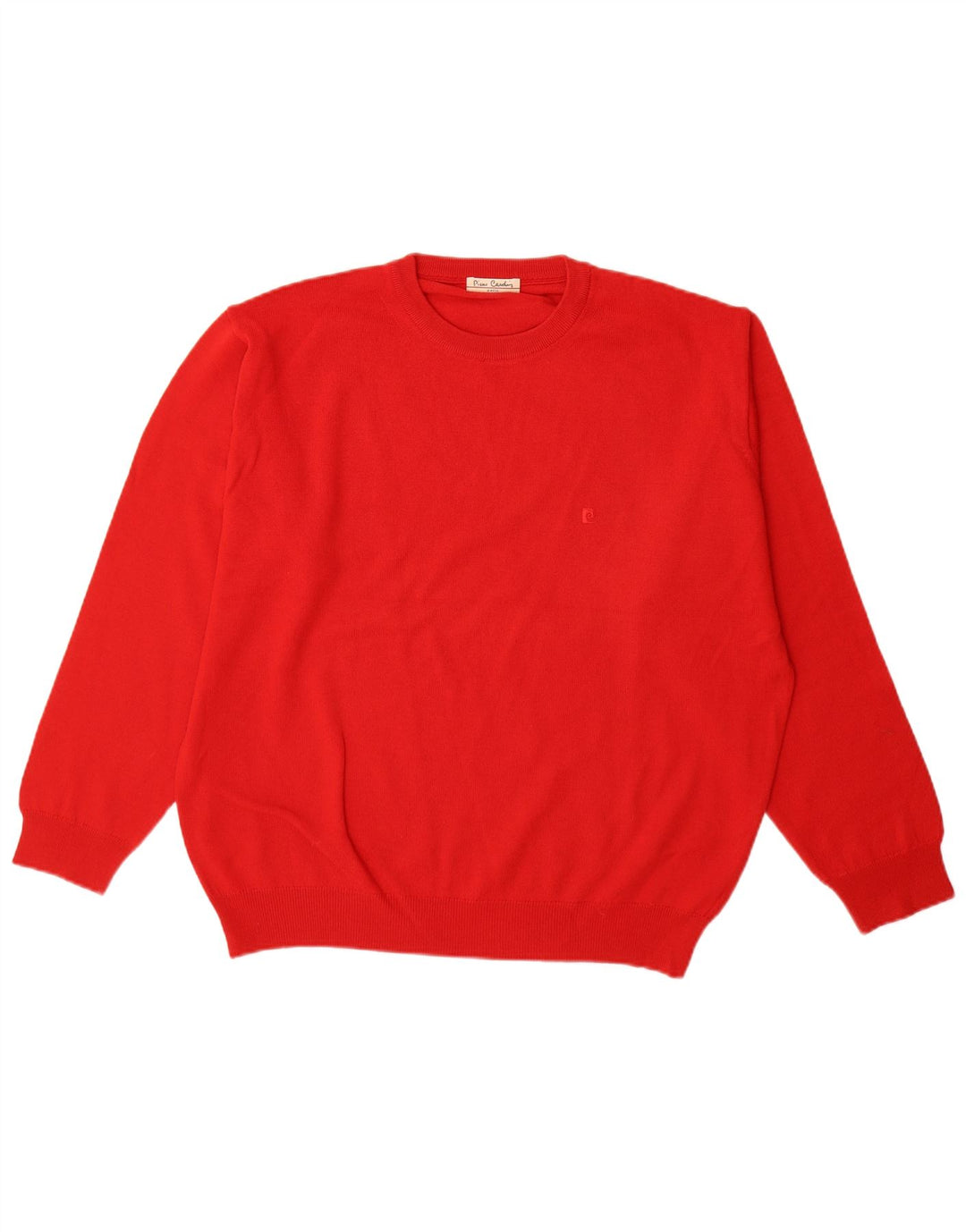 Maglione maglione girocollo da uomo Pierre Cardin grande acrilico rosso