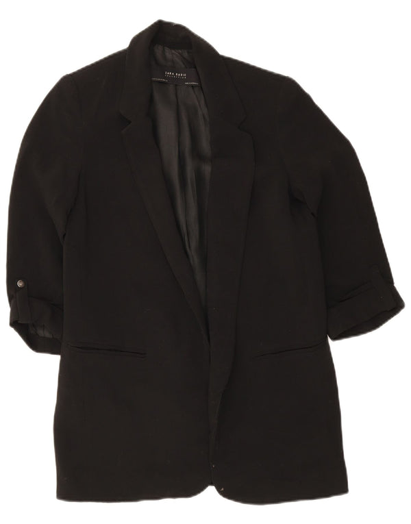 Giacca blazer aperta da donna con maniche a 3/4 Zara UK 6 XS nera