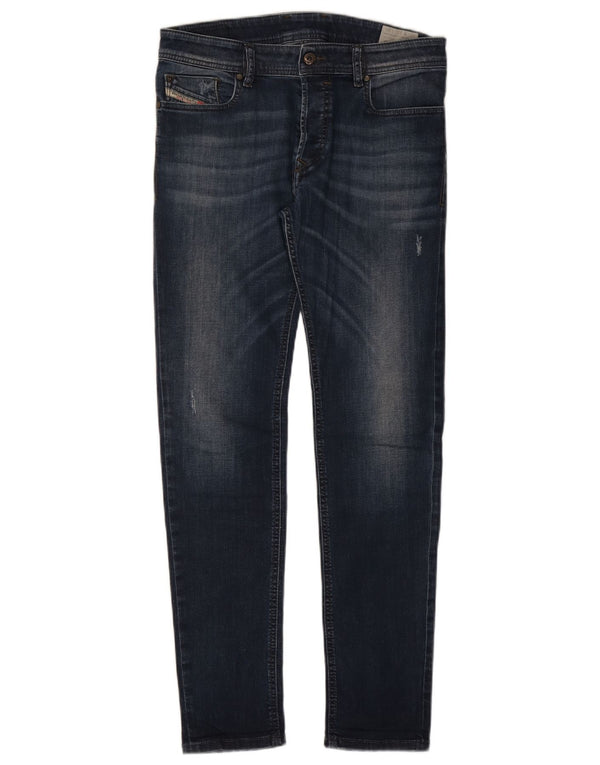 DIESEL Jeans skinny slim effetto consumato da uomo W31 L30 in cotone blu navy