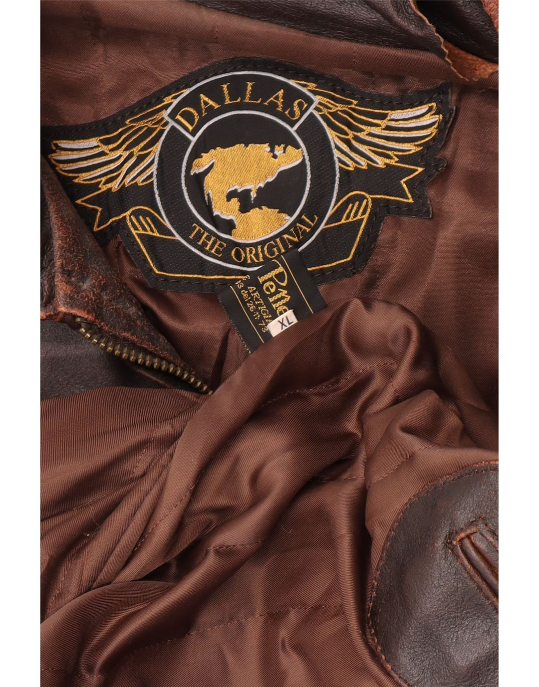 Giacca in pelle da uomo Dallas UK 42 XL in pelle marrone