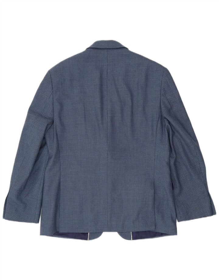 MARKS & SPENCER Giacca blazer da uomo a 2 bottoni UK 42 grande pied de poule blu