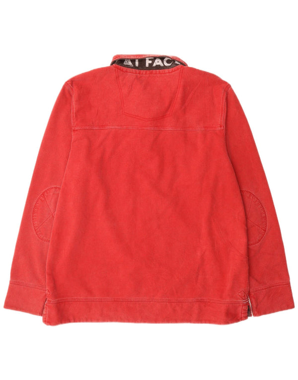 Fat Face Felpa da uomo con collo alto con grafica Maglione 2XL Rosso Cotone