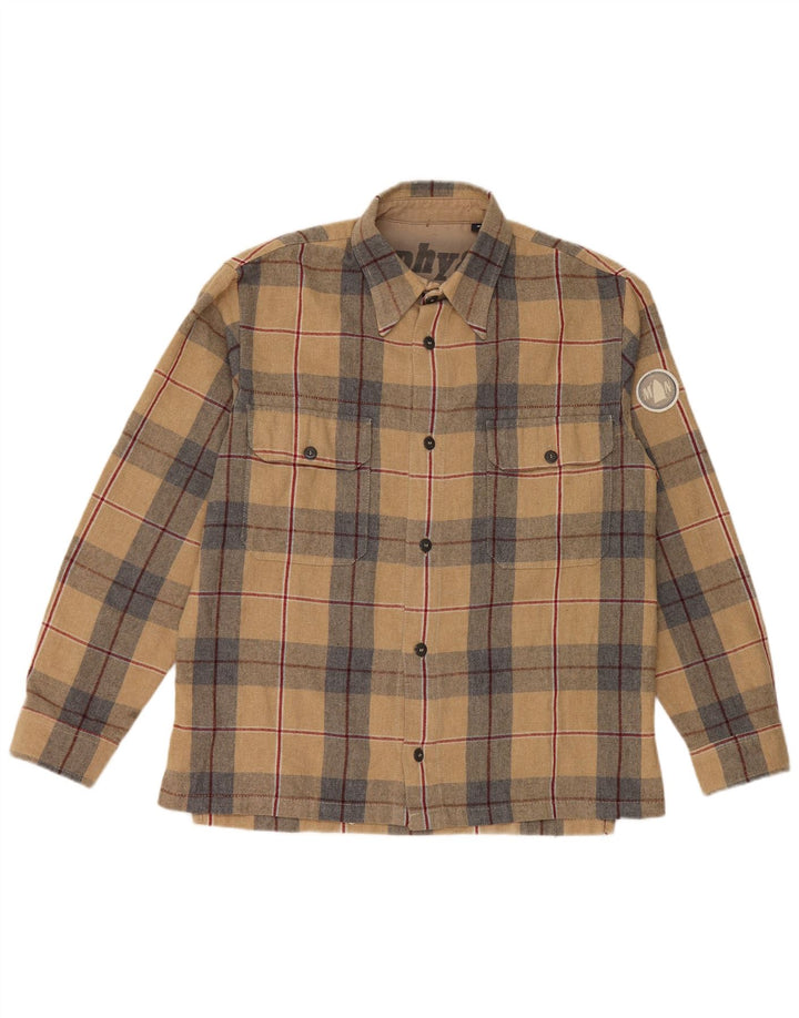 Camicia da uomo in flanella Murphy & Nye piccola in acrilico scozzese beige