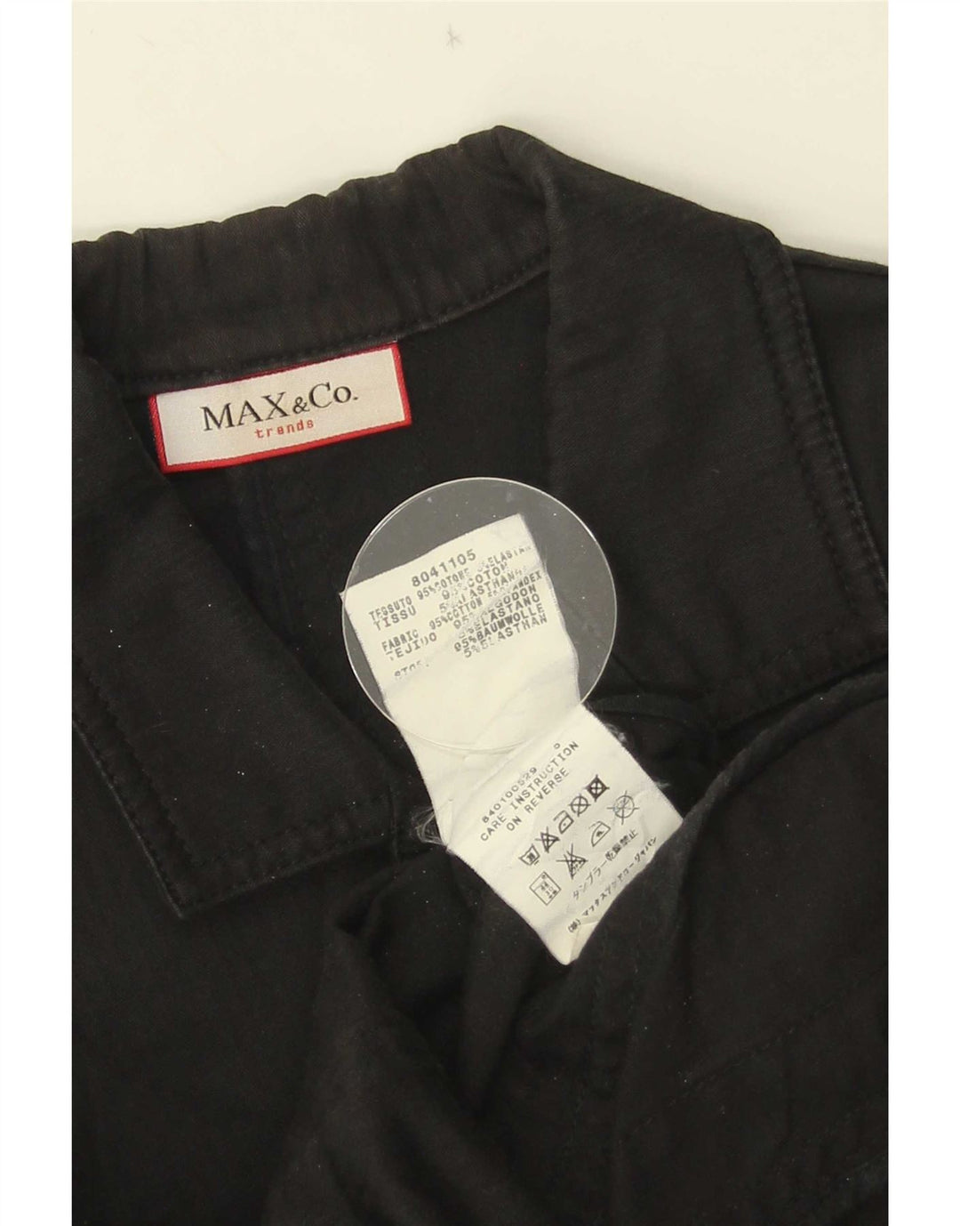 Max & Co. Giacca blazer da donna a 2 bottoni con maniche a 3/4 UK 6 XS cotone nero