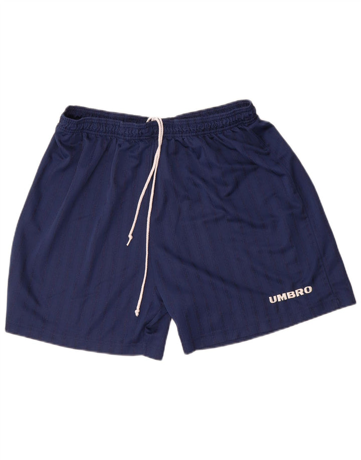 Pantaloncini sportivi Umbro da uomo XL blu navy gessato in poliestere