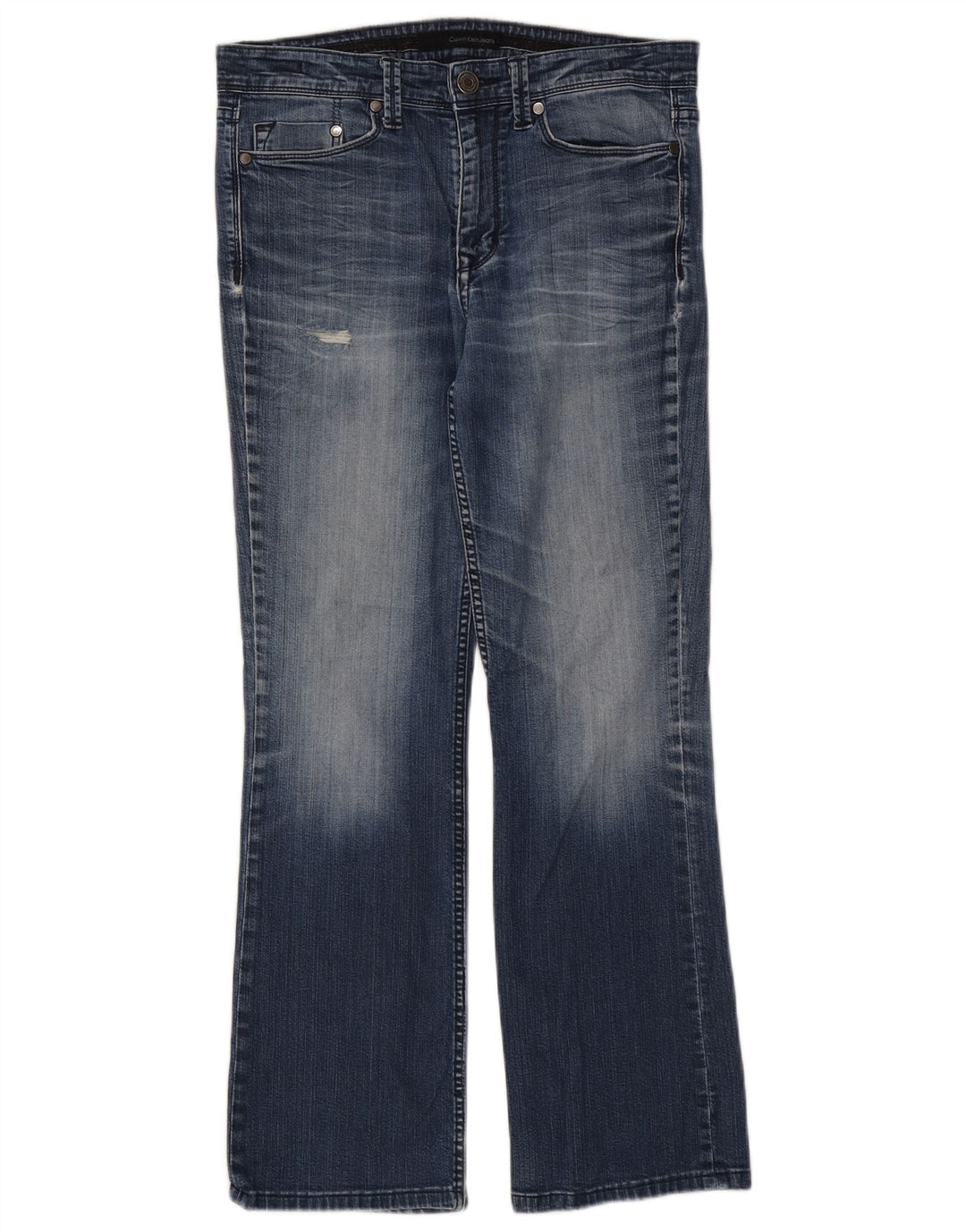 Jeans bootcut invecchiati da donna Calvin Klein W33 L29 cotone blu