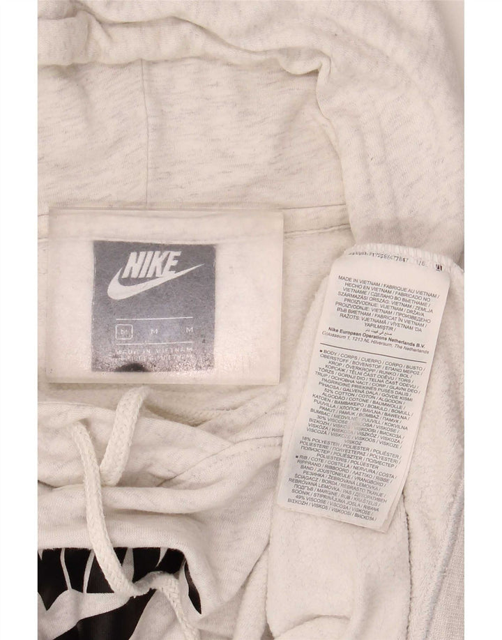 Felpa con cappuccio oversize con grafica Nike da donna UK 14 Cotone grigio medio