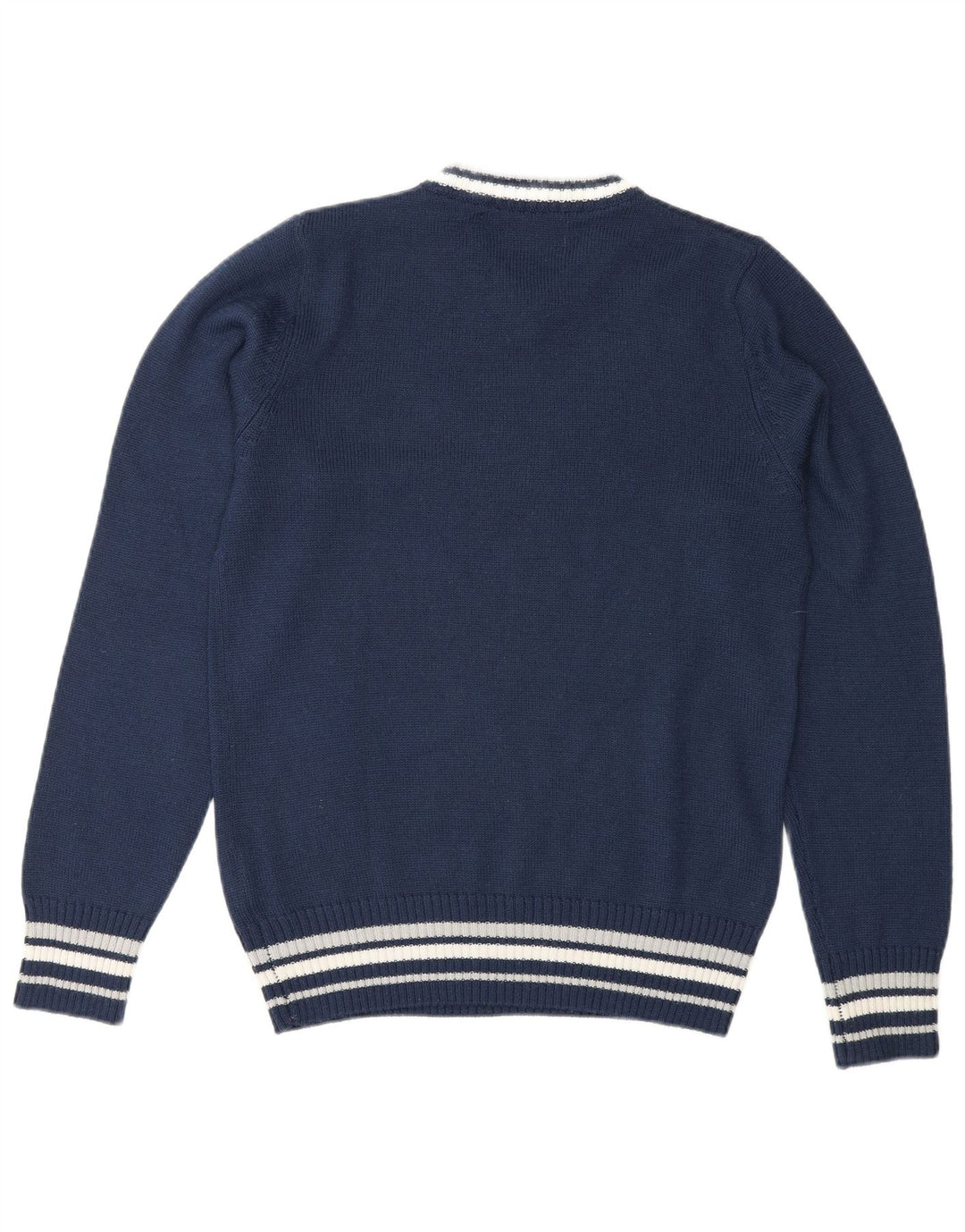 Maglione Kappa da uomo con scollo a V piccolo acrilico a righe blu navy