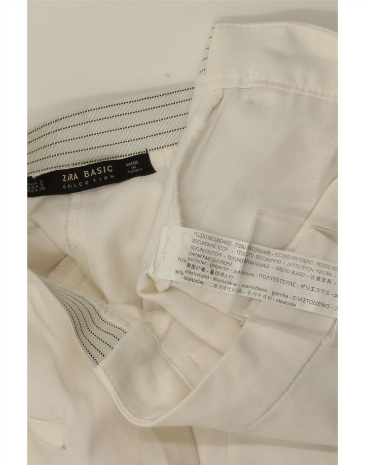 Pantaloni chino slim da donna ZARA piccoli W26 L28 poliestere bianco