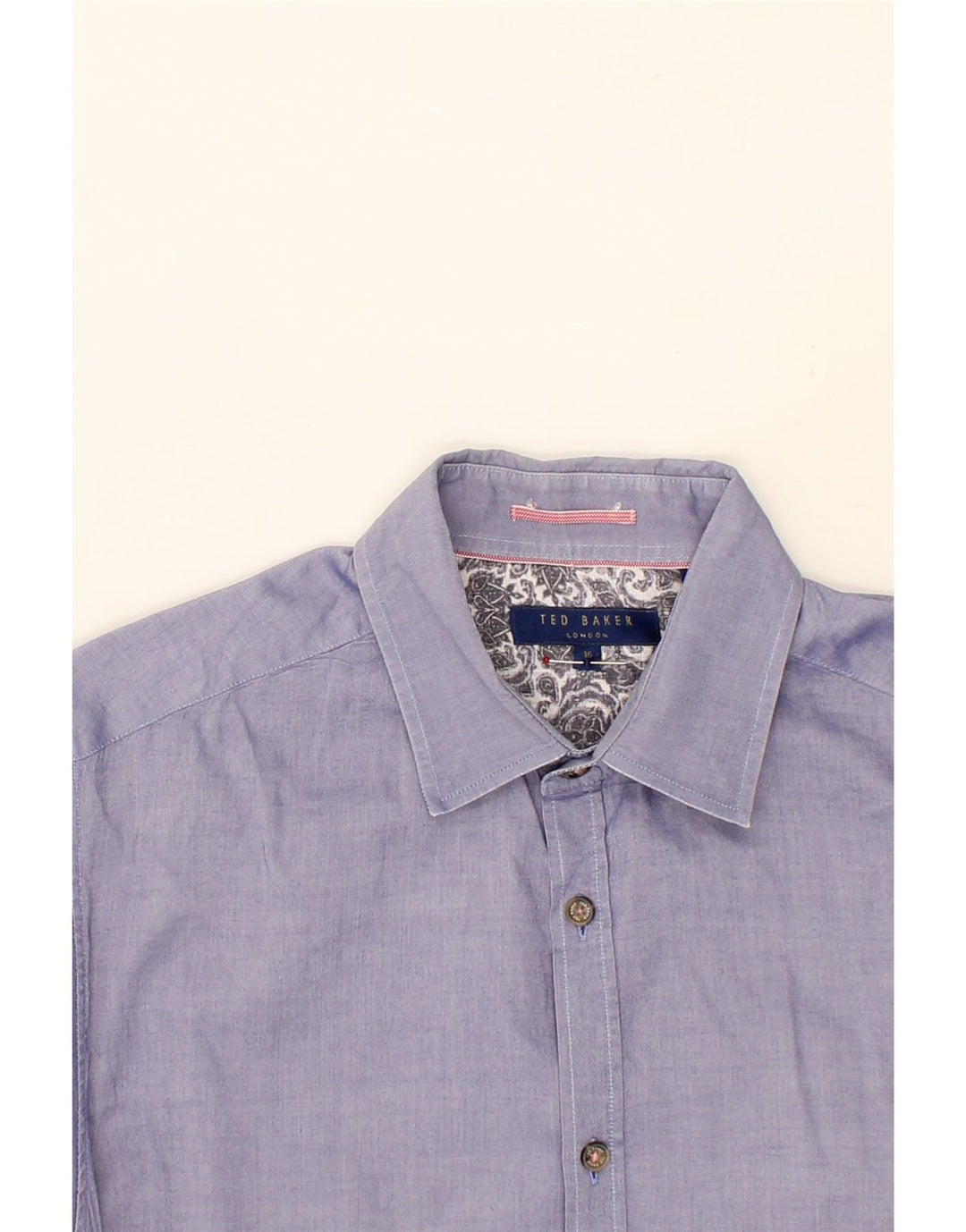 TED BAKER Mens Shirt Size 16 Large Purple Cotton Vintage Ted Baker and Second-Hand Ted Baker from Messina Hembry 