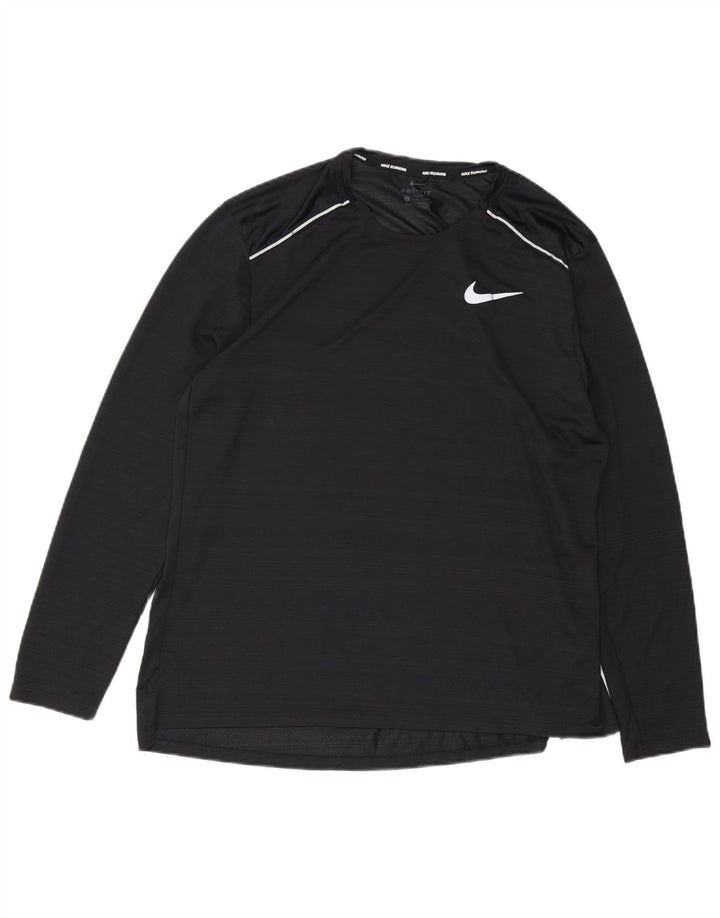 Maglia Nike Dri Fit da uomo a manica lunga XL nera in poliestere