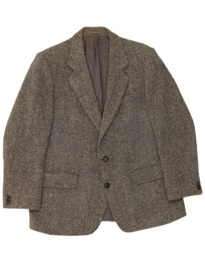 Giacca blazer da uomo in tweed Harris Centaur UK 38 grigio medio a spina di pesce