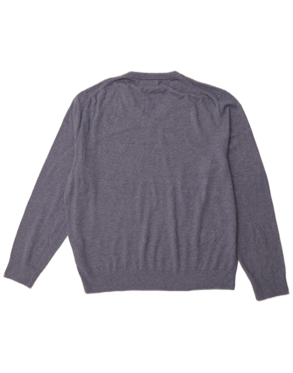 NAUTICA Maglione da uomo con scollo a V Navtech grande cotone blu