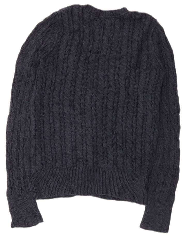 Maglione cardigan da donna Eddie Bauer UK 12 Cotone medio blu navy