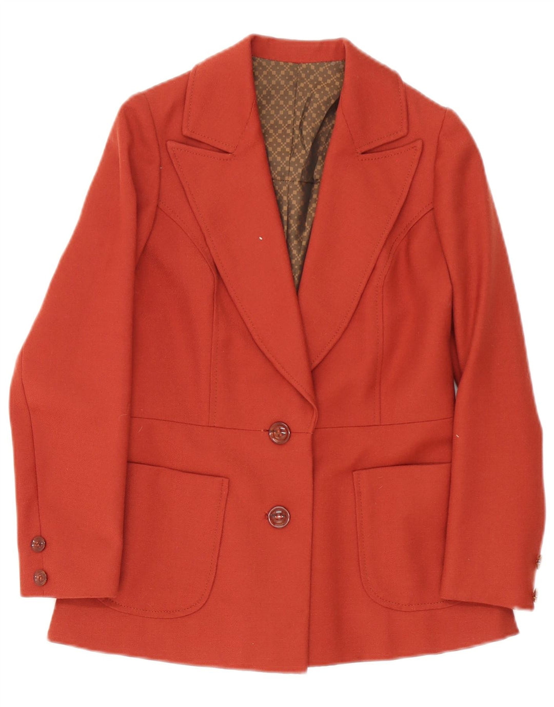 Giacca blazer vintage da donna a 2 bottoni UK 10 piccola rossa