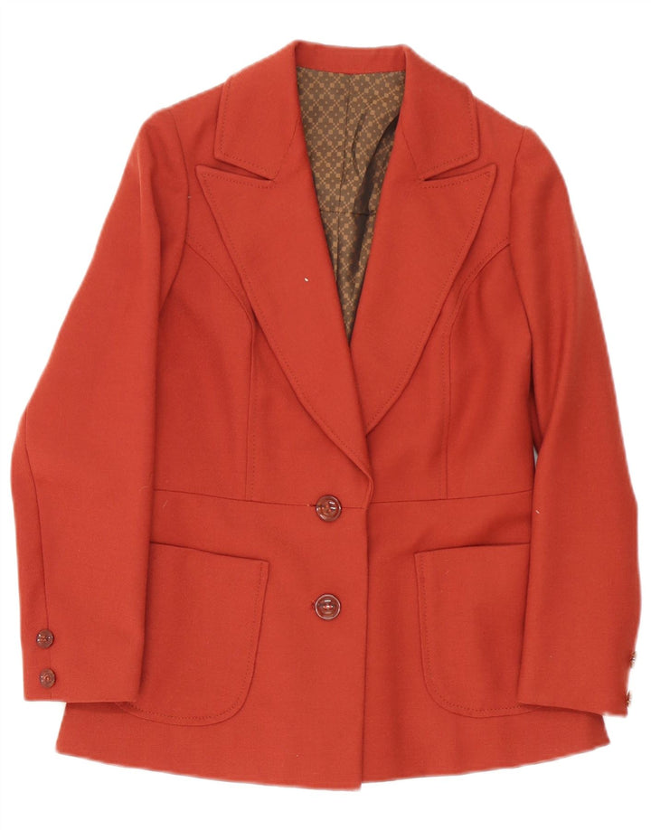 Giacca blazer vintage da donna a 2 bottoni UK 10 piccola rossa