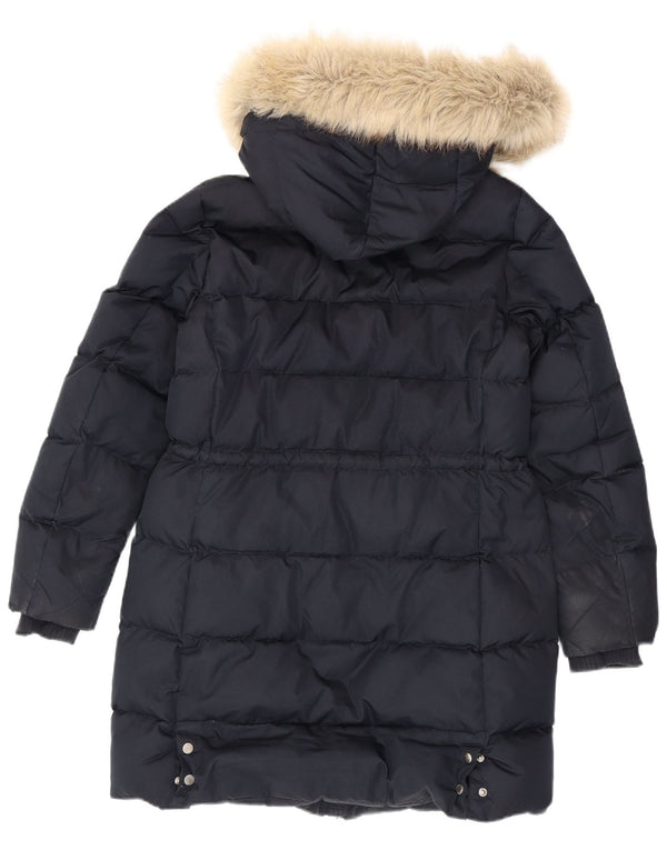 Cappotto imbottito con cappuccio da donna Tommy Hilfiger UK 14 poliestere medio blu navy