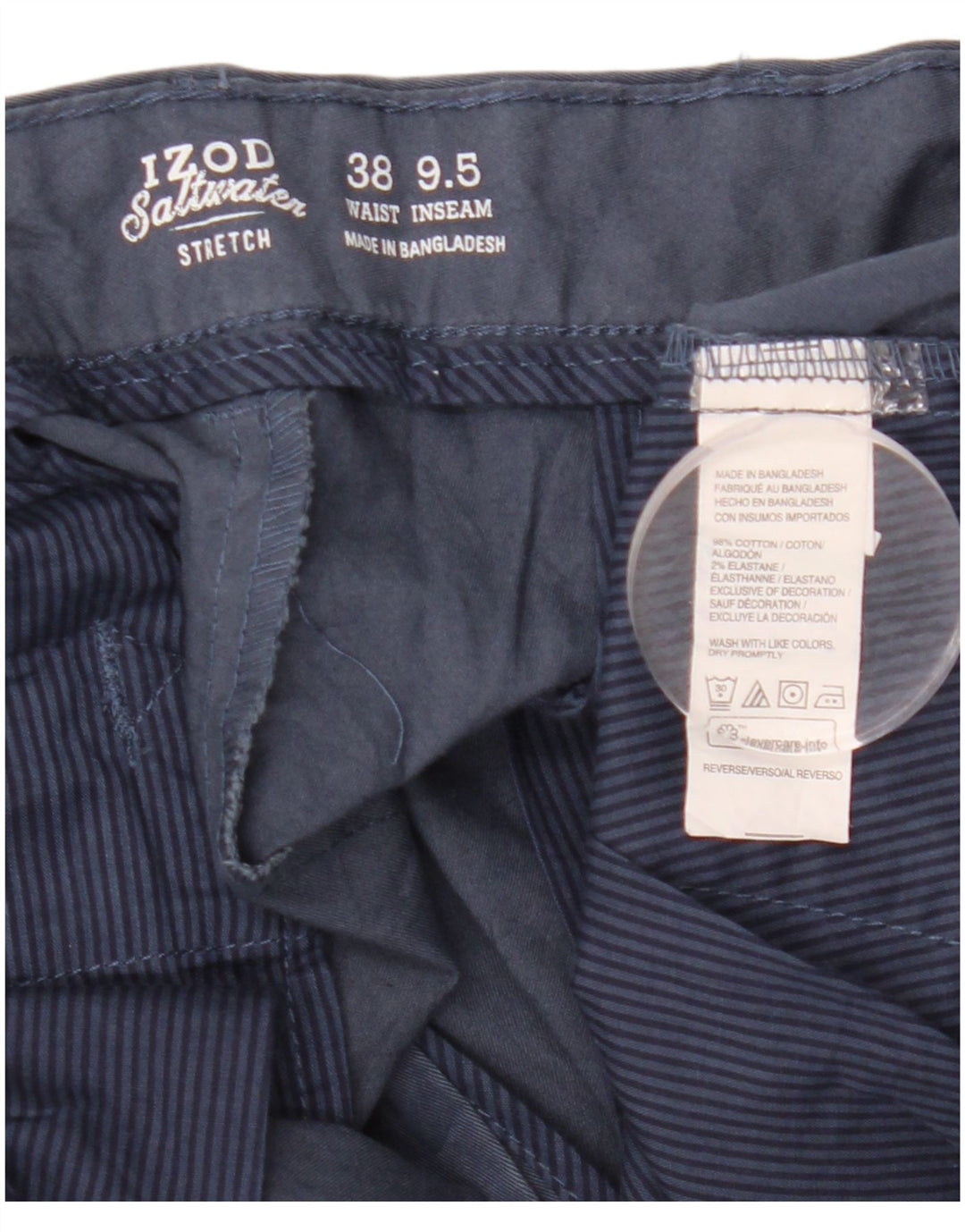 Pantaloncini chino da uomo con motivo astratto acqua salata IZOD W38 XL blu navy