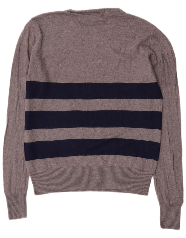 Maglione maglione girocollo da donna Fila UK 16 Lana a righe grigie grandi