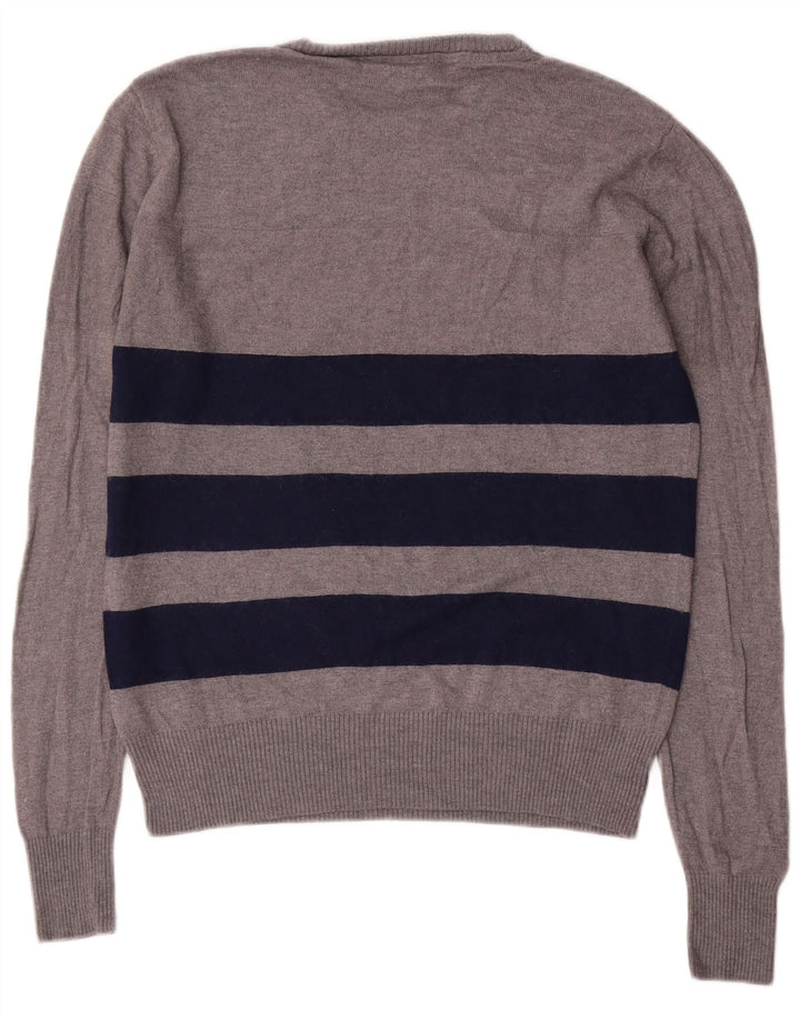 Maglione maglione girocollo da donna Fila UK 16 Lana a righe grigie grandi