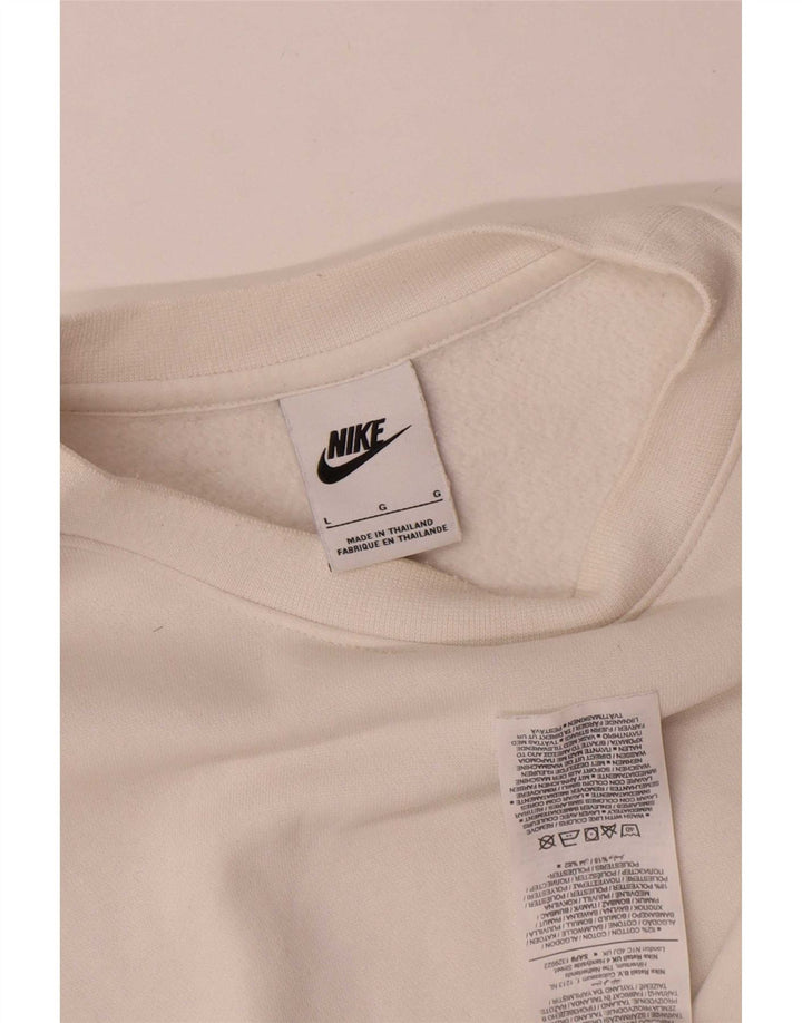 Felpa Nike Uomo Maglione Large Bianco Cotone