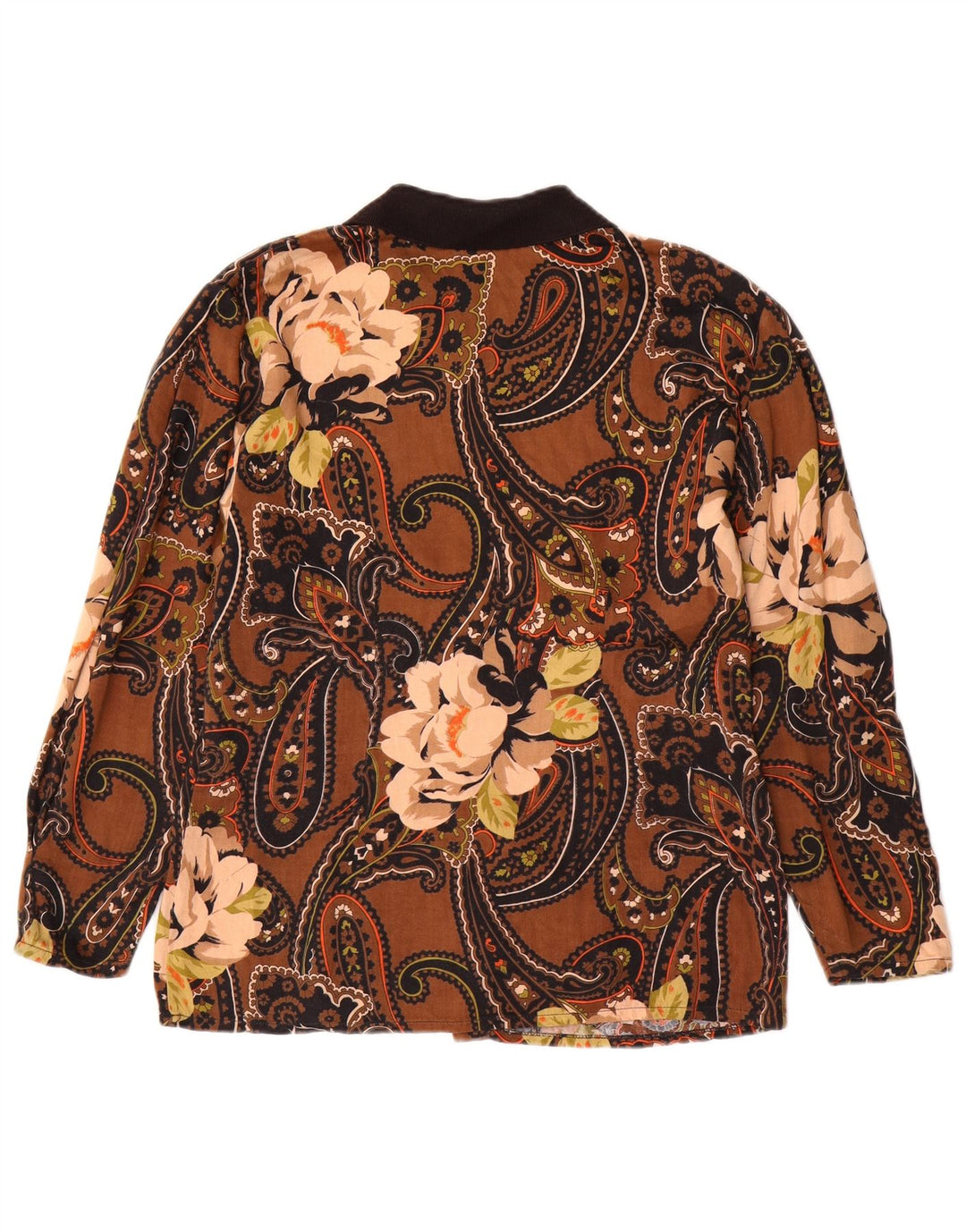 Camicia da donna VINTAGE UK 14 Paisley marrone medio