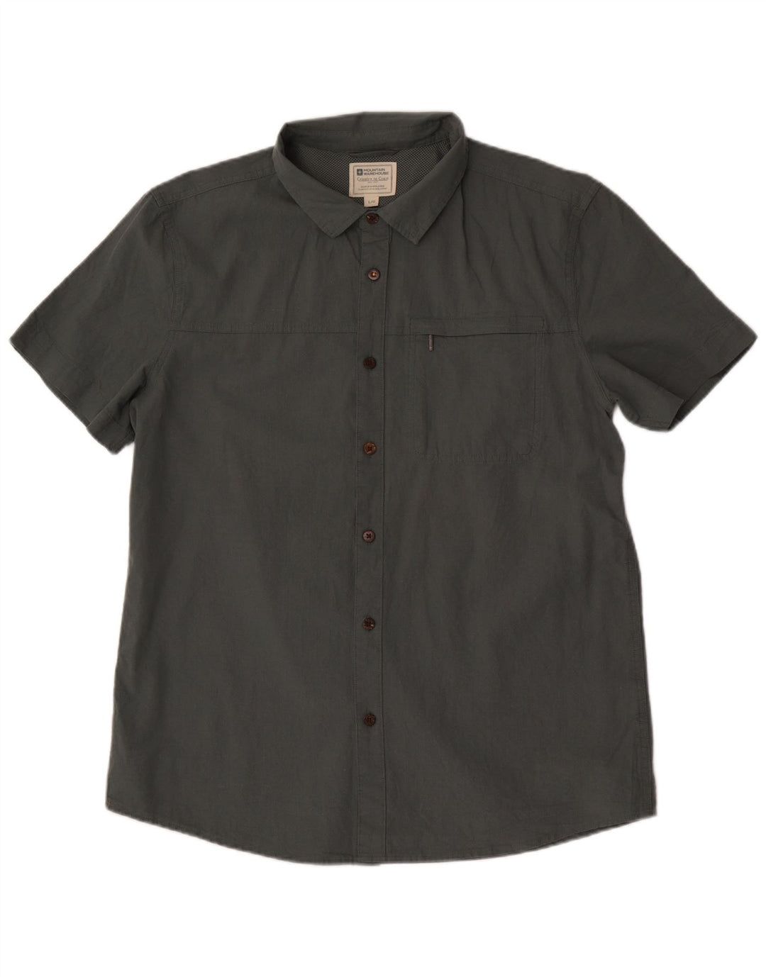 Camicia a maniche corte da uomo Mountain Warehouse Large in cotone grigio