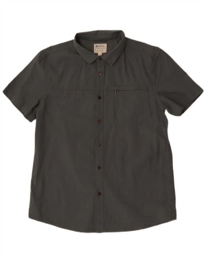 Camicia a maniche corte da uomo Mountain Warehouse Large in cotone grigio