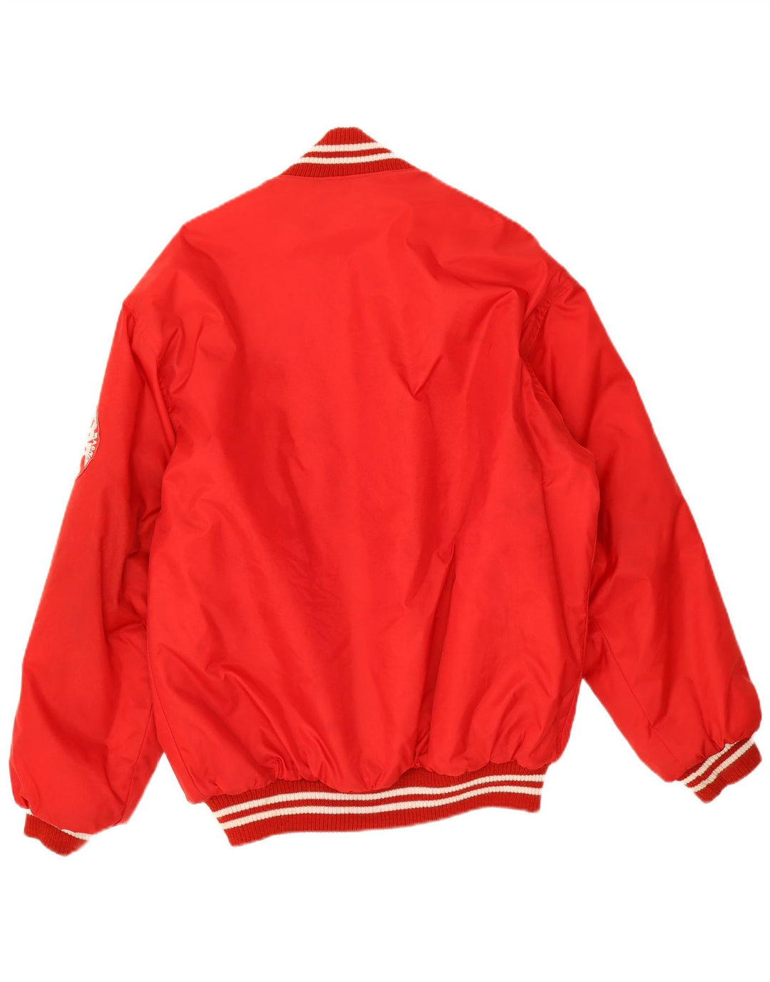 Giacca college grafica da uomo vintage UK 38 poliammide rosso medio