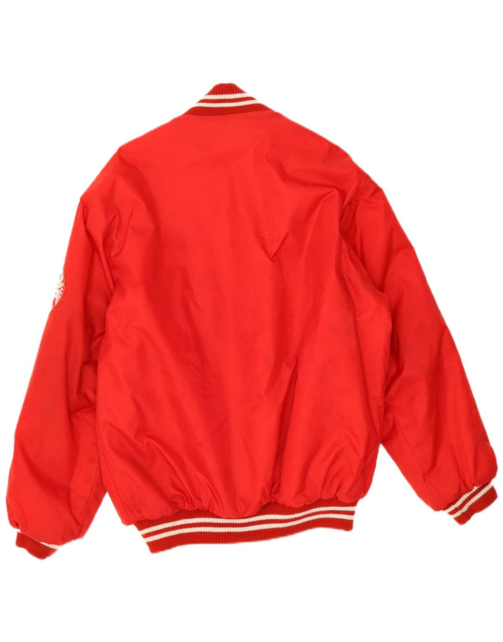 Giacca college grafica da uomo vintage UK 38 poliammide rosso medio