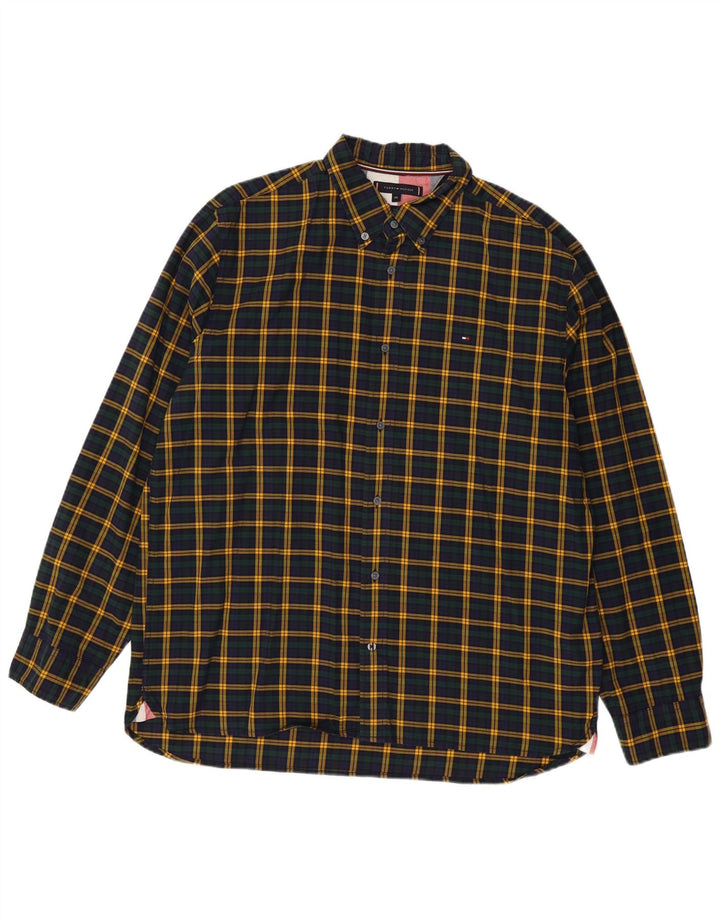 Camicia da uomo Regular Fit Tommy Hilfiger 2XL in cotone a quadri multicolore