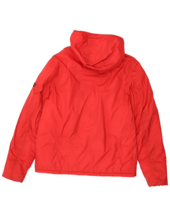 Giacca imbottita con cappuccio da uomo Tommy Hilfiger UK 40 Large Red Nylon