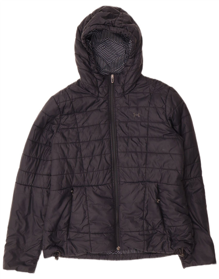 Giacca imbottita con cappuccio Under Armour da donna Cold Gear UK 16 grande nylon nero