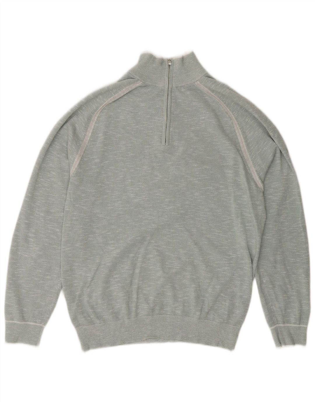 Maglione da uomo Reiss con zip e collo in cotone screziato blu medio
