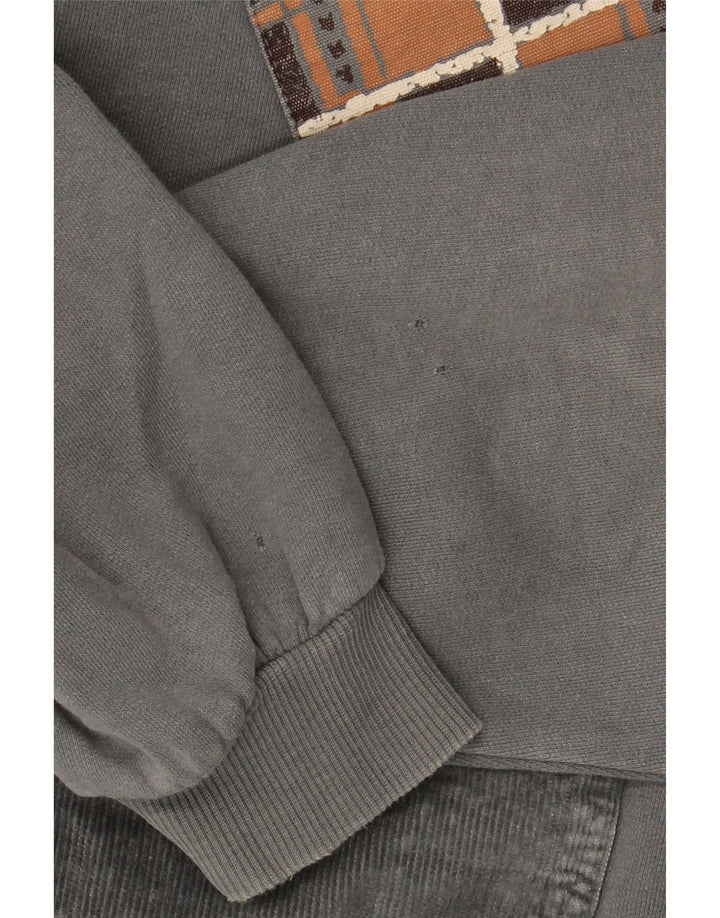 Felpa Chewan da uomo con collo alto, maglione XL grigio geometrico