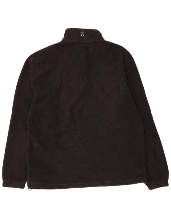 Maglione in pile con zip grafica da uomo Izod, poliestere nero medio