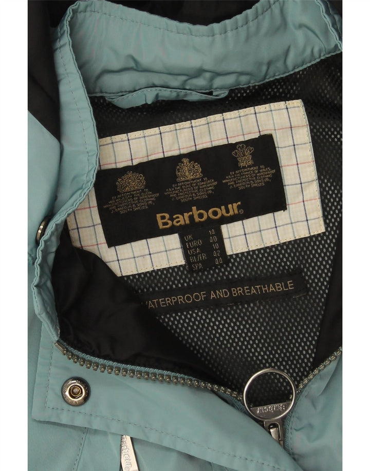 Giacca antipioggia con cappuccio da donna Barbour UK 14 grande blu