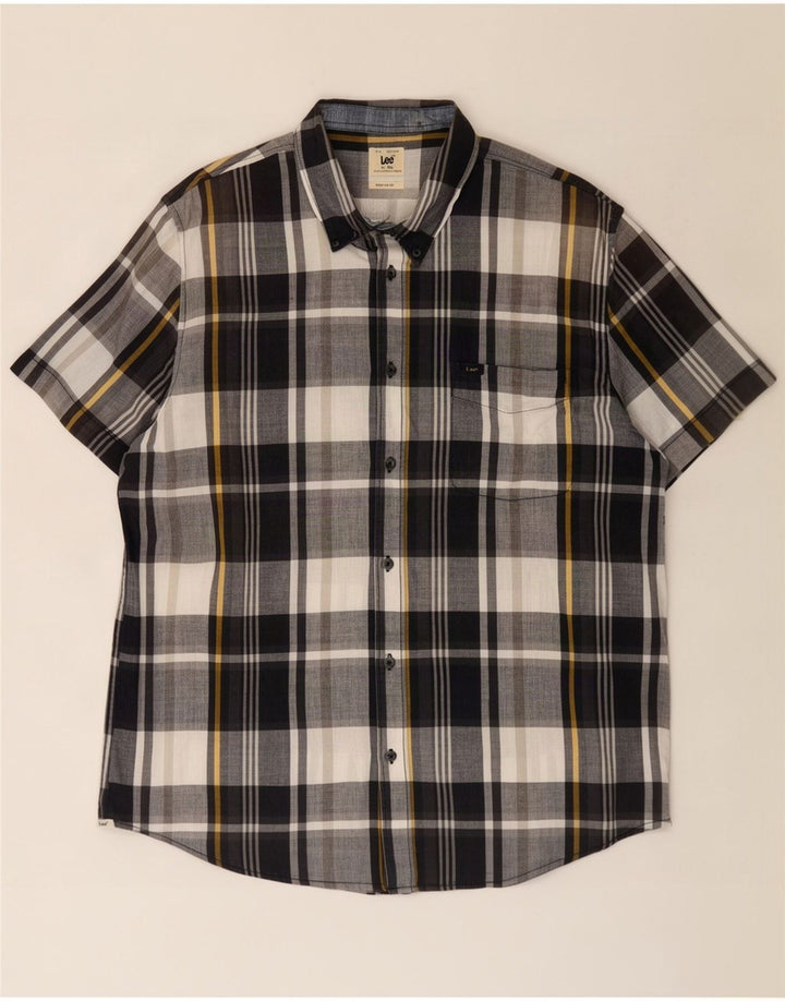 Camicia Lee da uomo a maniche corte, vestibilità regolare, 2XL, scozzese blu