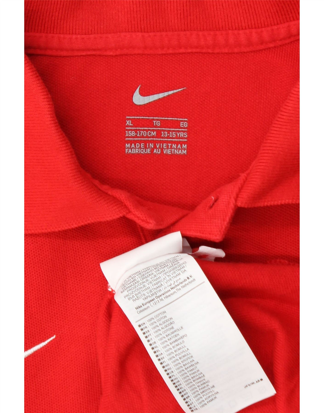 Polo NIKE da bambino 13-14 anni XL in cotone rosso
