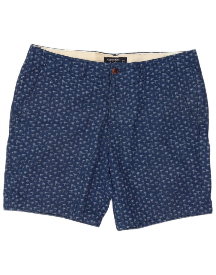 Pantaloncini chino da uomo con motivo astratto Abercrombie & Fitch W36 grandi blu navy