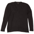 Maglione maglione da donna con scollo a V Massimo Dutti UK 14 grande lana nera