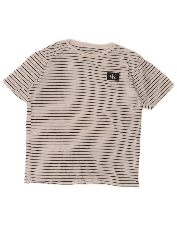 CALVIN KLEIN JEANS T-shirt per bambina 14-15 anni a righe larghe bianche