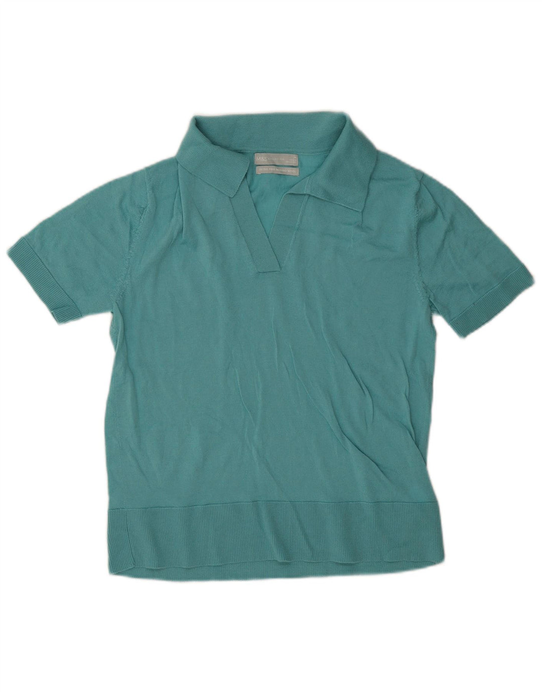 Polo da donna Marks & Spencer UK 12 Lana merino blu medio